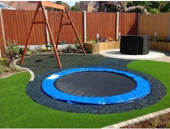 20. Tuck your <a href="https://www.trampolinesuk.co.uk/about-us/" target="_blank">trampoline in the ground</a> for safer jump-ability.