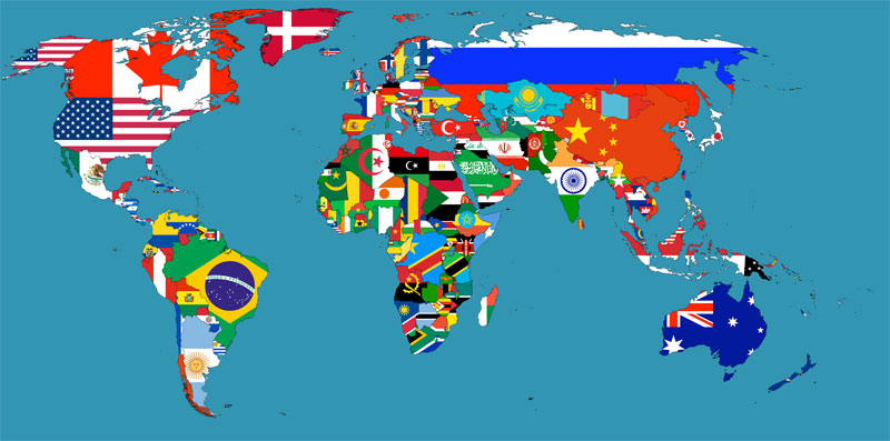 13.) Flag Map of the World