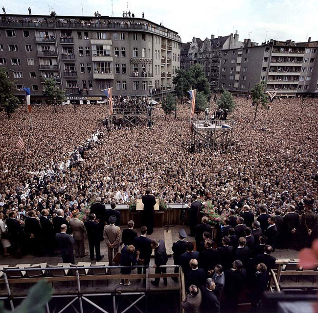 13.) 1963 - JFK giving his famous "Ich bin ein berliner" speech in Berlin, Germany.