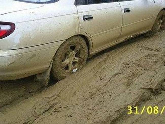 Anyone caught on the road in that situation is stuck dealing with the muddy quagmire.