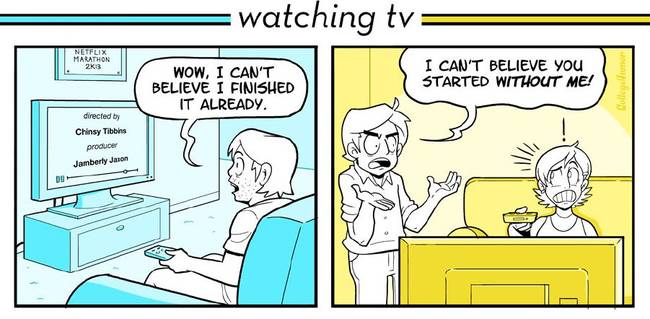 TV time can no longer be enjoyed with friends, sans spouse.