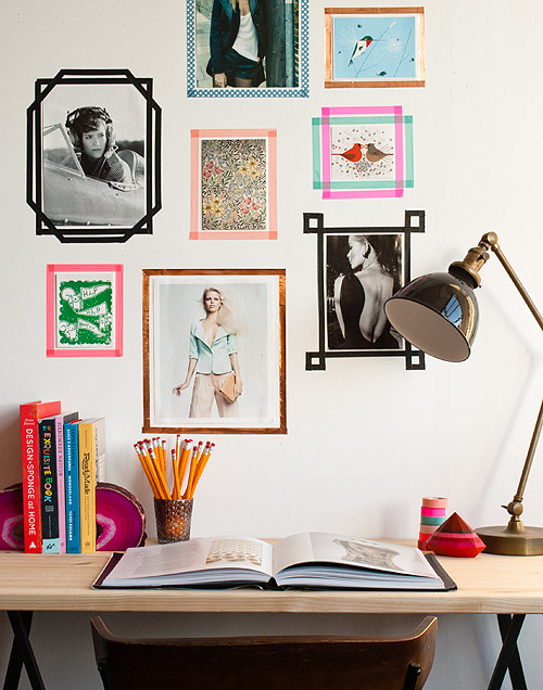 13.) Hang photos and mementos using washi tape.