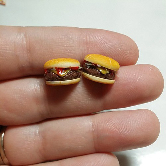 Hamburger earrings