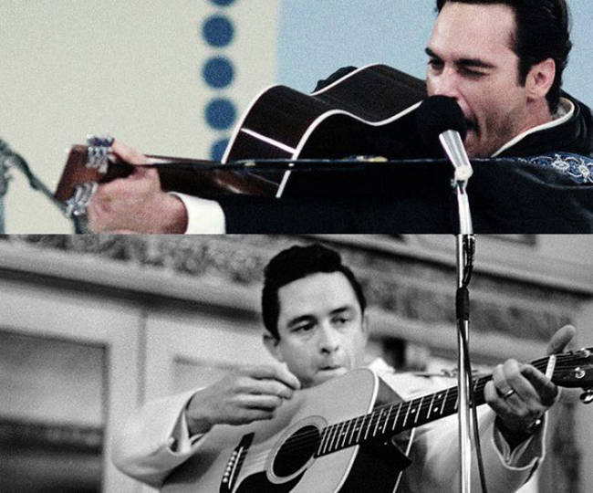 Joaquin Phoenix as Johnny Cash in <em>Walk the Line</em>