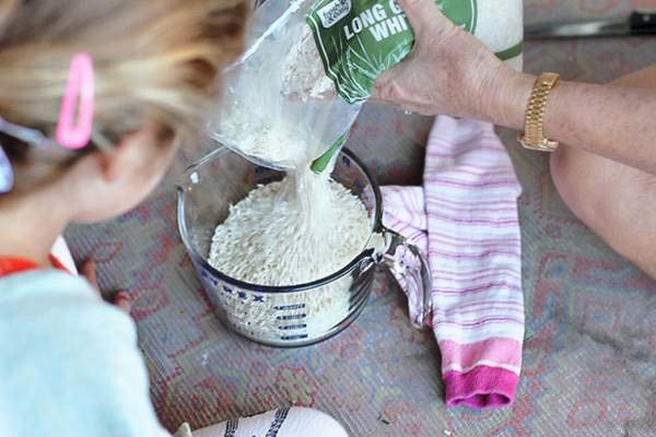 19.) Make your own heating pad with a sock and rice (warm it up carefully in the microwave).