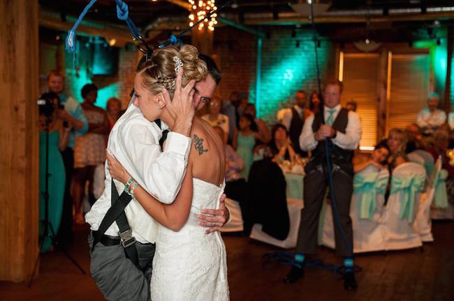 Joey and his friends designed this harness so that Joey could share a first dance with Michelle.