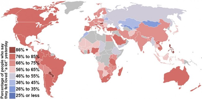 13. Where people feel the most and least loved.