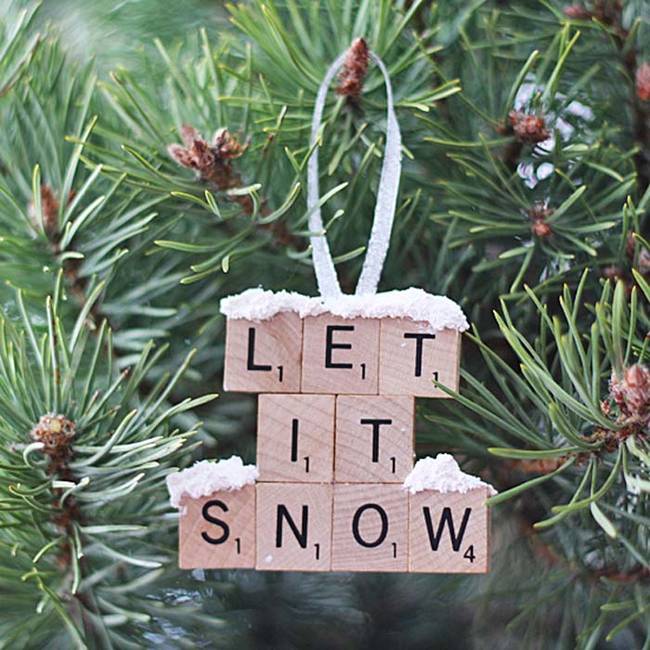 Use Scrabble pieces to spell out holiday song lyrics and season's greetings.