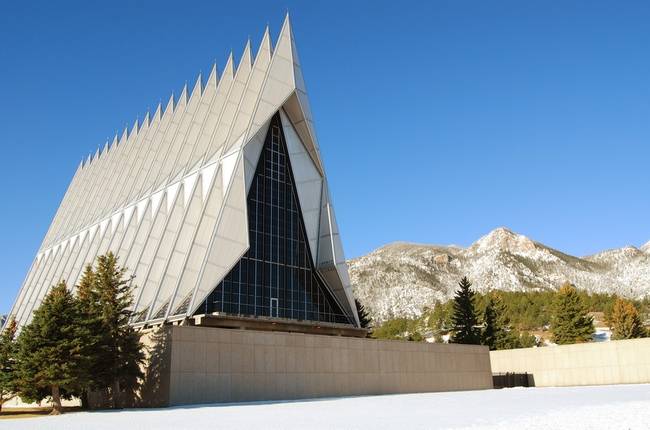 12.) United States Air Force Academy Cadet Chapel, Colorado.