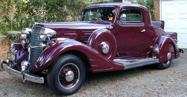 His first car was a 1934 Nash Lafayette Coupe.