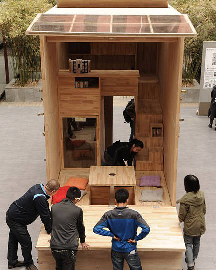 For exhibition purposes, and because this is basically a beta-version of the design, the house was left without the doors to allow people to easily look in.