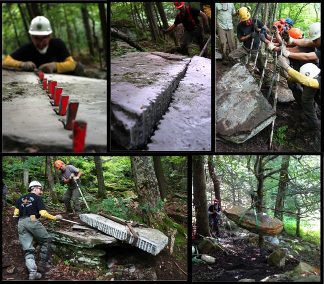 Here's the team in action, breaking down, rebuilding, removing, and replacing - all a part of their process of reconstructing beautiful environs for hikers.