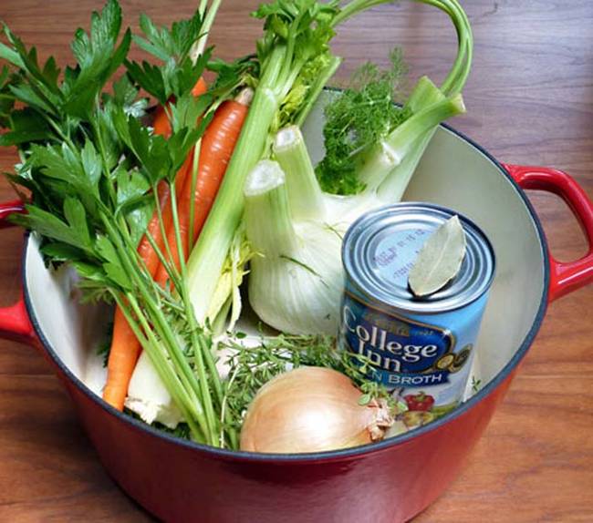 Add your favorite vegetables to canned soup for a more filling and nutritious meal. Throw in some spices and even a little white wine for a real home cooked taste. Head to <a href="https://www.soupchick.com/2010/07/how-to-transform-storebought-broth-into-great-soup-stock.html">Soup Chick</a> for inspiration.