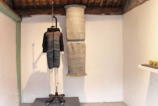 The BBSuit 0.2 on display as part of the BJDW 2014 in Beijing's Dashilar district.