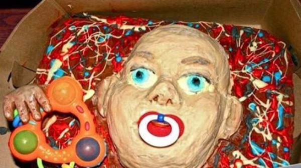 14.) Oh, good. A horror baby cake.