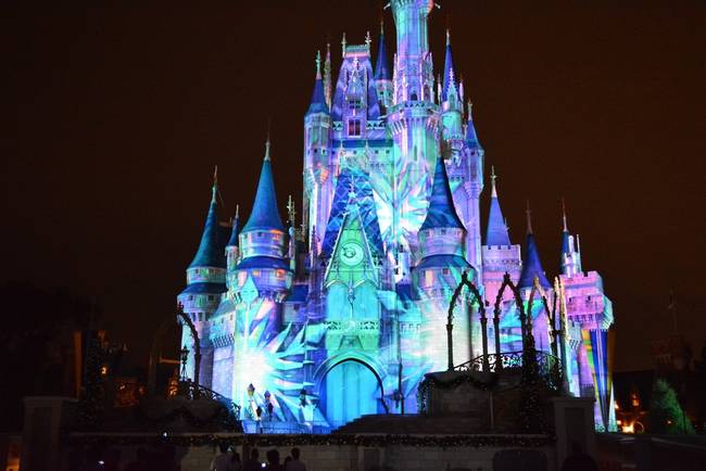 2.) Throughout the month of November Queen Else will use her powers to transform Cinderella's castle into an ice palace every night.