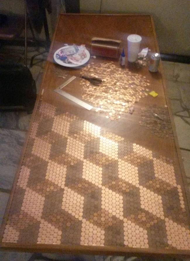 The process seems like a slow, tedious one, but I'm sure seeing the table come together was very satisfying.