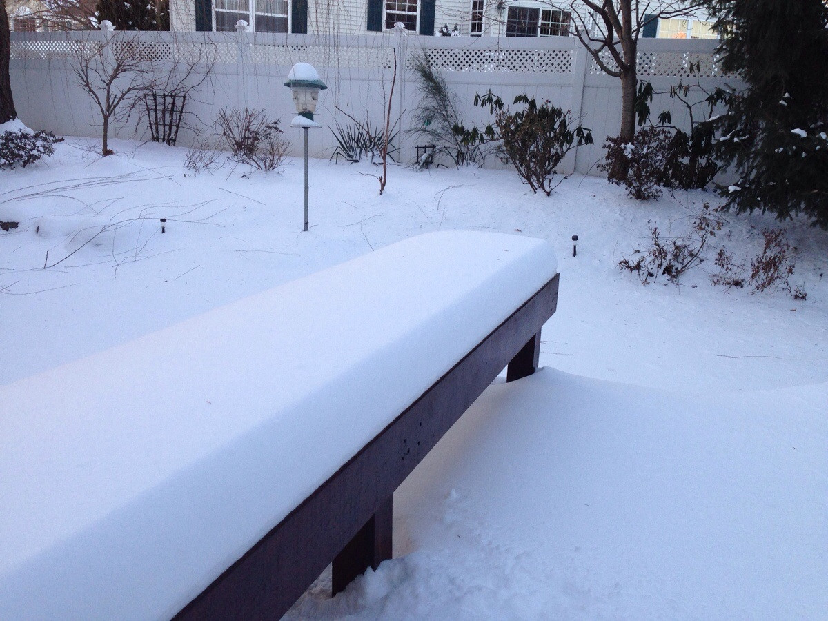 10. A patch of snow that replicated the bench it was on top of.