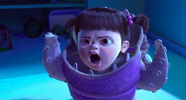 Mary Gibbs, the voice of 'Boo' in "Monsters Inc." was a toddler during the making of the film. It was hard to get her to sit still in the studio so the producers recorded her playing and pieced together Boo's lines using things she would say.