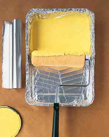 4.) Use foil to line your paint tray for less mess.