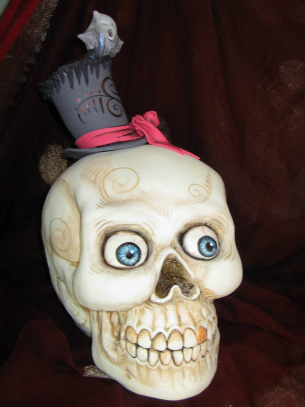11.) Scarily Jaunty Skull Cake