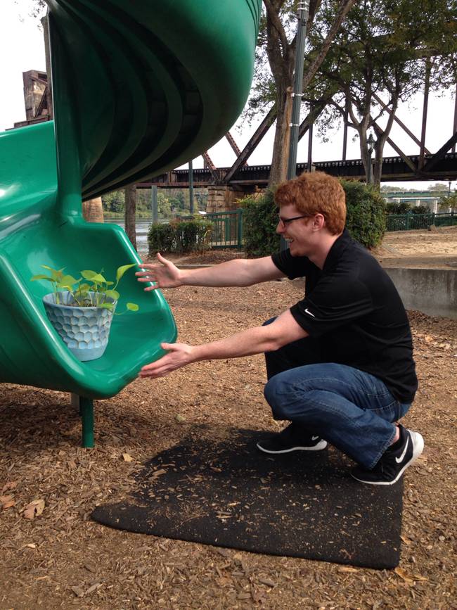 A fun time on the slide.