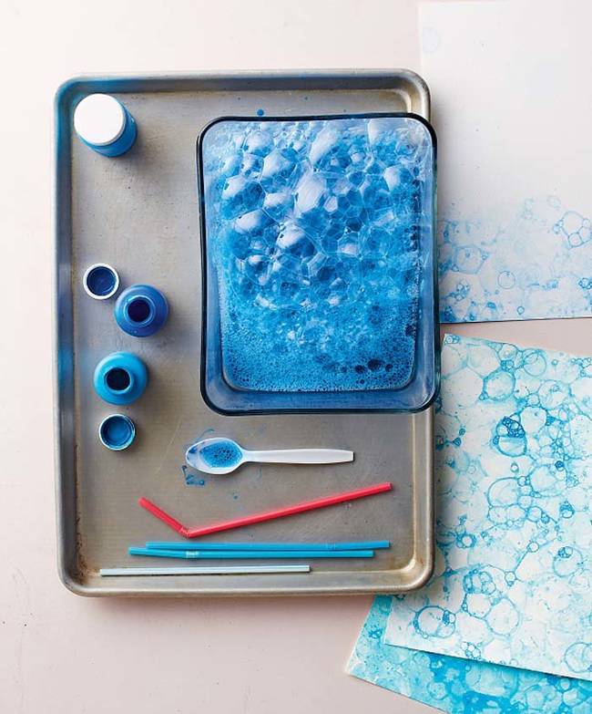 Use paint and soap to make one-of-a-kind bubble print wrapping paper.