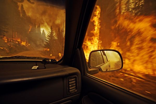 28.)Riding shotgun through a wildfire.