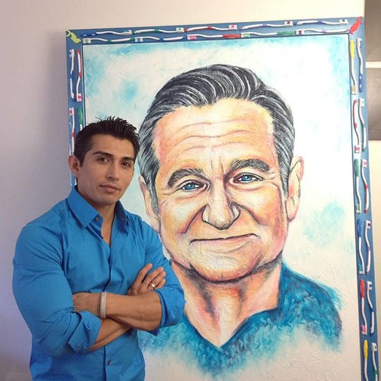 Ramos' latest portrait of Robin Williams. Note the frame.