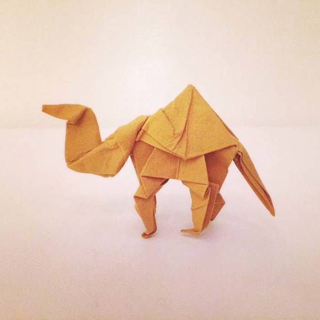 Origami dromedary camel.