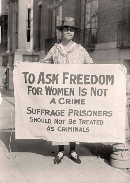 A suffrage activist in 1917, after the "Night of Terror," in which 33 suffrage activists had been arrested and badly beaten by police.