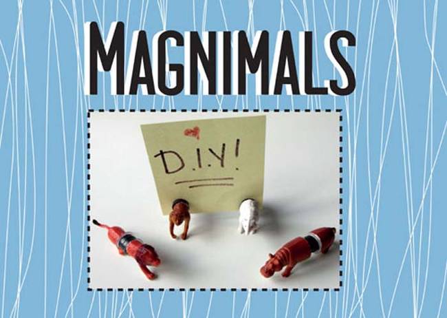 Make animal magnets out of old kid's toys.