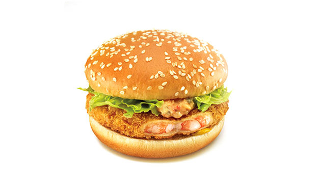 3. Japanese McDonalds feature this prawn-patty sandwich.