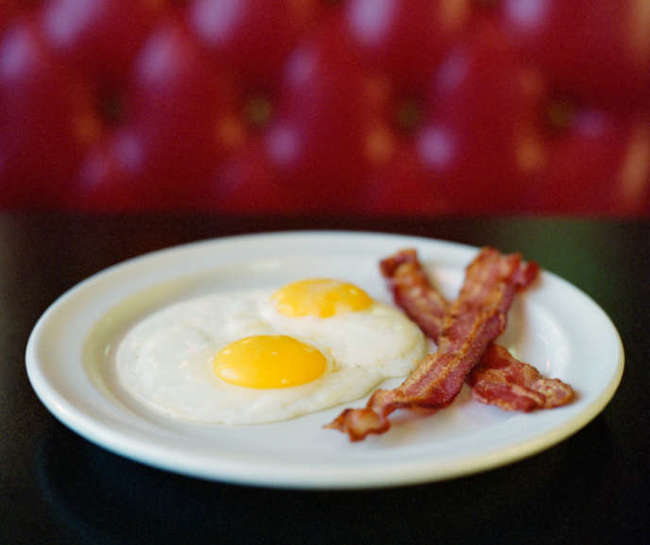 9.) Bacon and Eggs: Finding the bacon to be too greasy, and the entire combination just not suitable for breakfast, you won't find this on their tables. (But somehow an English breakfast with eggs, beans, hash browns and grease is okay.)