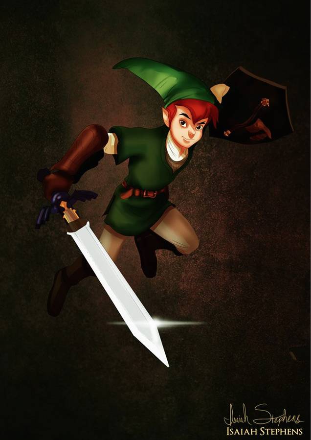 Peter Pan as Link (from <i>Zelda</i>)