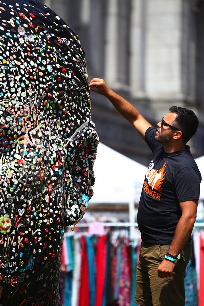 He planted it on Howe Street outside the Vancouver Art Gallery, leaving it there until September 1. He posted only one instruction to the passing public: "Put your gum here."