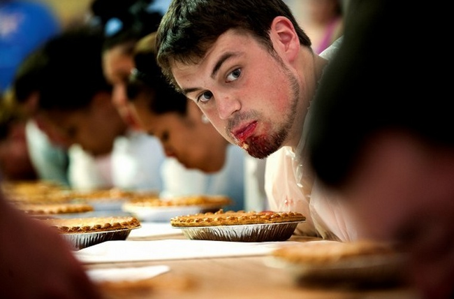 16.) Pie Eating Contest.