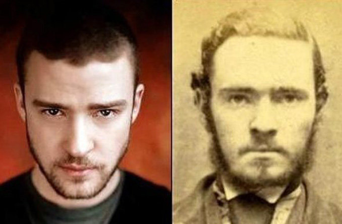 4. Justin Timberlake and an unknown mugshot.