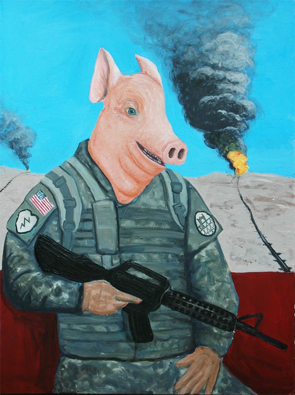 4.) Pigs have been used to transport items during war.