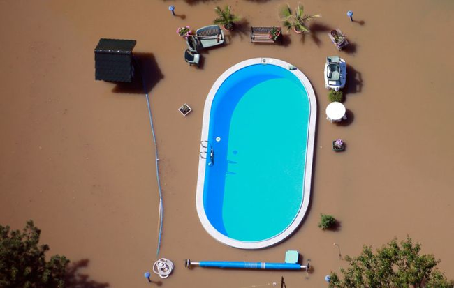 10.) A swimming pool in a flood.