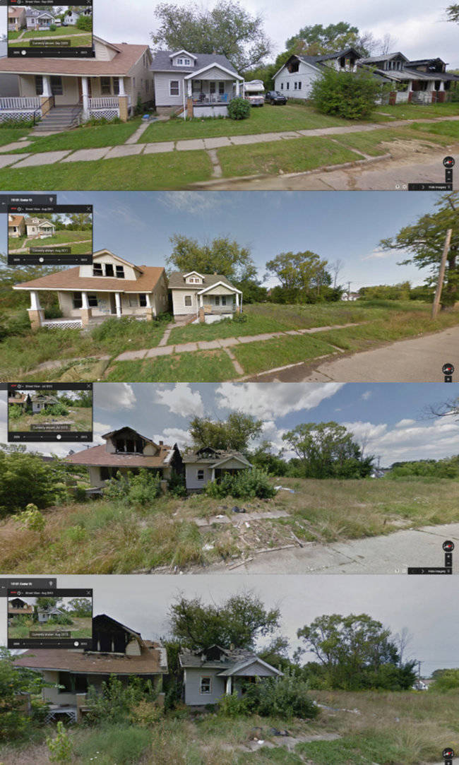 Here is nature reclaiming parts of Detroit.