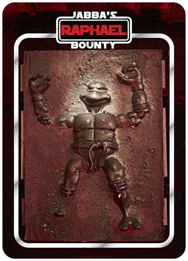 Here's Raphael of The Teenage Mutant Ninja Turtles all frozen up in some carbonite. Delicious chocolatety carbonite.