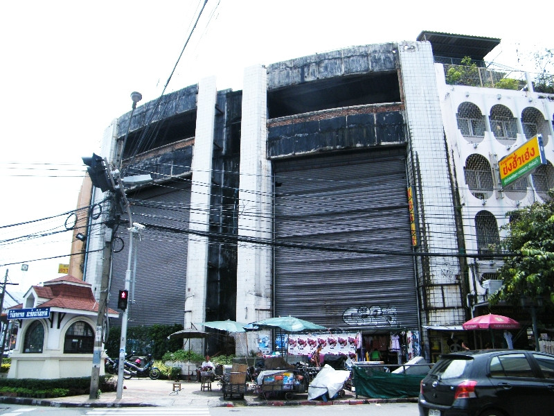 From the outside the mall looks pretty spooky.