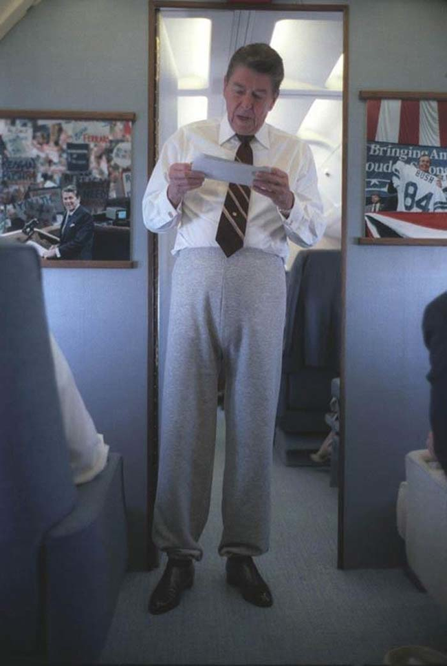 18.) Ronald Reagan in sweatpants.