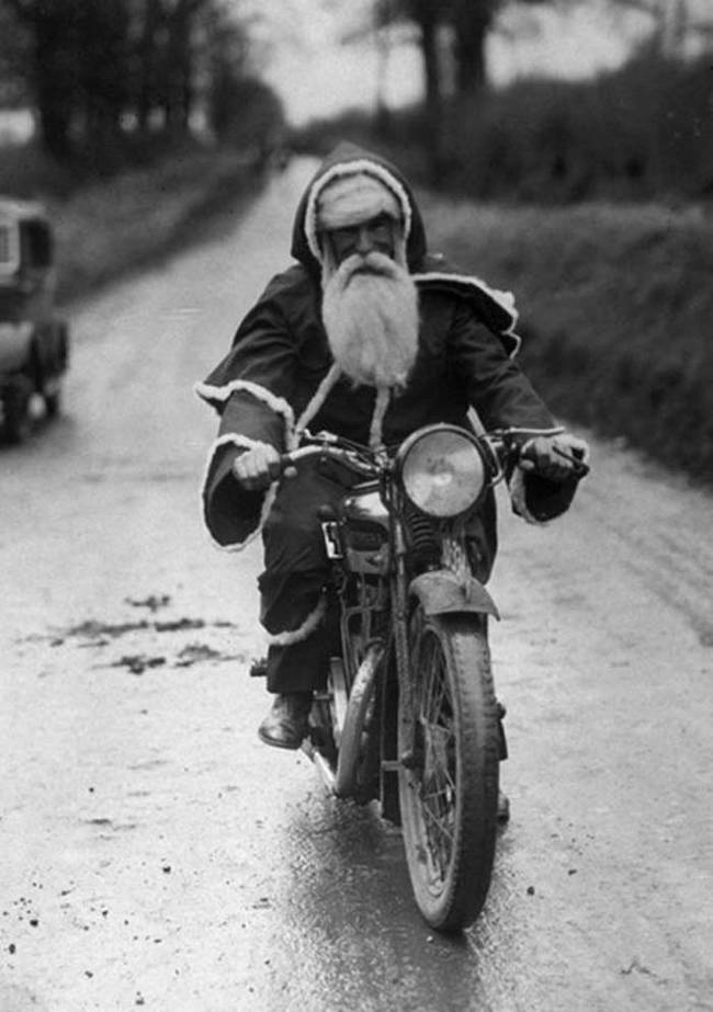 Motorcycle Santa is coming to get you.