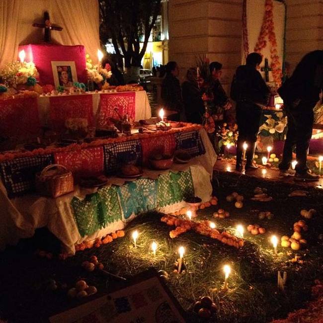 Some families even build small private alters (known as "ofrendas") to honor the dead.