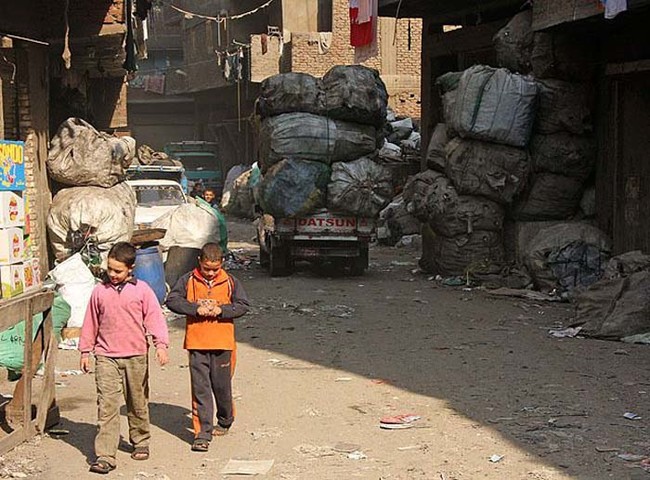 This is a common scene throughout Zebela Medina: trucks loaded with huge garbage bags filled almost to bursting.