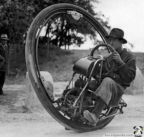 17.) The One Wheel Motorcycle, which could reach a top speed of 93 mph (1931).