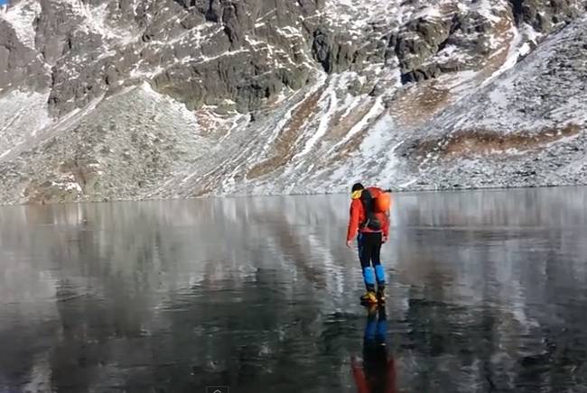 It looks like any other frozen lake from far away. When you take a closer look, you'll see that it's very different.