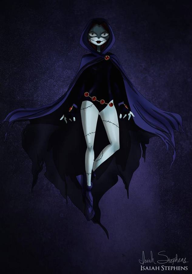 Sally (from <i>The Nightmare Before Christmas</i>) as Raven (from <i>Teen Titans</i>)